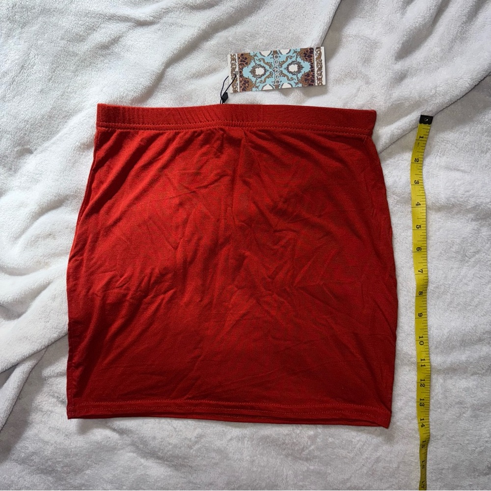 Boohoo Petite Jersey Mini Skirt – Red Bodycon New With Tags US Size 4